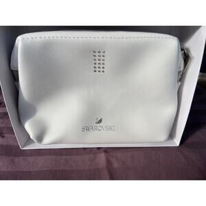 Swarovski white cosmetic bag travel make up pouch cosmetic bag